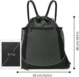 New Design Custom Logo Travel Storage Gym Sports <b>Drawstring</b> Backpack Basketball <b>Bags</b> for Football Swimming Training - Product Image 2
