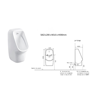 Trung Quốc nhà máy chất lượng tốt tường treo nơi để tiểu nhà vệ sinh bát Gốm <span class=keywords><strong>s</strong></span>ứ thiết bị vệ sinh WC tường treo người đàn ông <span class=keywords><strong>S</strong></span> BồN TiểU - Product Image 2