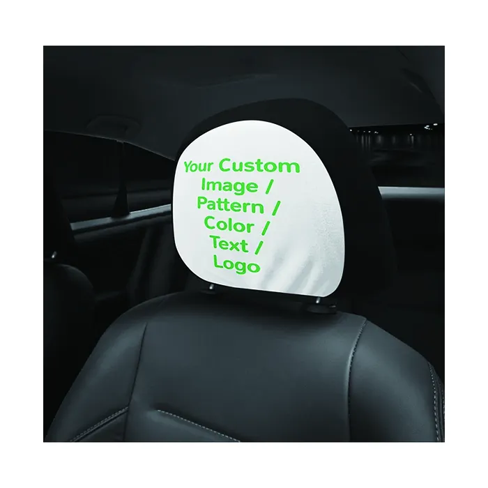 2024 Whllesales individuelles Autositz-Kopfstütze-Abdeckungsset personalisiert für Fahrzeuge neuer Fahrer Geschenk Ihr eigener Text Logo Bild Foto