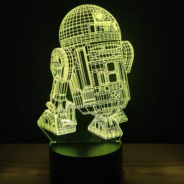 3D Led luz de la noche lámpara Base incluye Control remoto placas de acrílico y Cable del cargador ajustable Multi colores