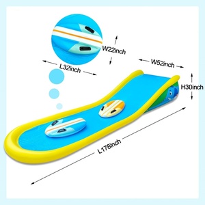 PVC <b>Inflatable</b> <b>Water</b> <b>Slide</b> with Sprinkler 178*52*30 Inch with 2 Surf Board 32*22 Inch for Kids Summer Backyard Outdoor <b>Water</b> Fun - Product Image 2