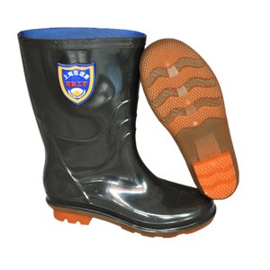 Bottes de pluie en caoutchouc noires mi-mollet, épaisses, antidérapantes, pour le travail, pour hommes, usage extérieur - Product Image 5