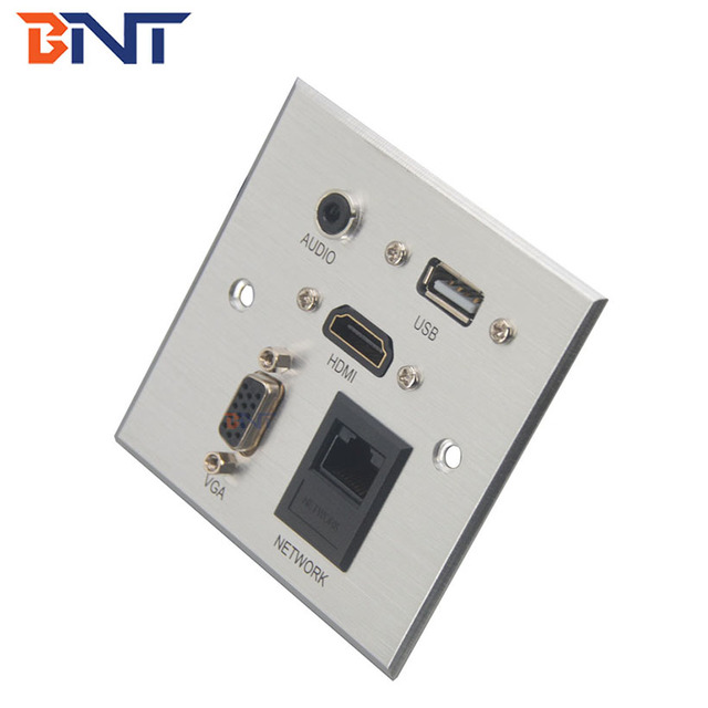 Multimedia 86mm*86mm Aluminum Drawing Panel Wall Socket Ce Network VGA  3.5mm Audio 12 Months,3months-1year 50/60HZ 5A