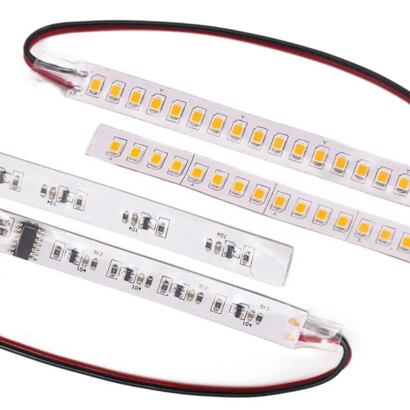 2PCS 15CM Sequentieller LED-Seitens piegel Blinker Gelb Scanner Warn streifen Band Signal aufkleber Sicherheit