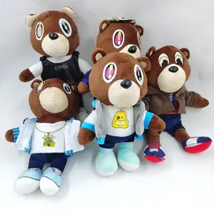 Urso de pelúcia Kanye, brinquedo fofo de 26 cm, presente de aniversário para crianças e amigos, boneco de pelúcia de pelúcia