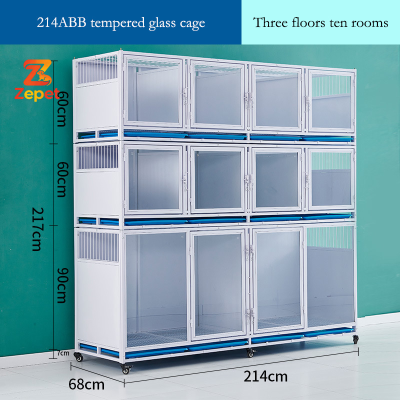 Cage en verre trempé blanc 214ABB