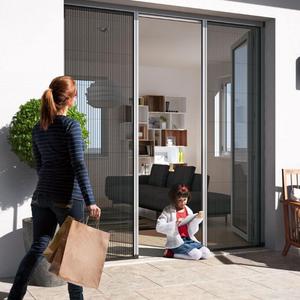 Telaio in alluminio <span class=keywords><strong>porta</strong></span> a schermo scorrevole retrattile Anti zanzara <span class=keywords><strong>porta</strong></span> schermo non cingolato per il commercio all'ingrosso - Product Image 1