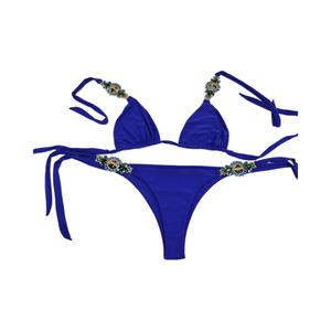 Maillots de bain personnalisés avec logo, style halter, une pièce, service OEM, imprimé uni, à pois, rayé, triangle, vêtements de plage - Product Image 3