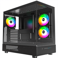 Gabinete de PC para Juegos MONTECH XR-B ATX Mid-Tower, 3 Ventiladores ARGB PWM de 120 mm Preinstalados, Diseño de Madera con Cristal Templado de Vista Completa, 4090