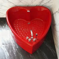 Baignoire Jacuzzi élégante autoportante, bain à remous intérieur, baignoire de massage en acrylique pour 2 personnes, spa en forme de cœur pour salle de bain haut de gamme