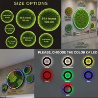 Lampe murale en mousse de renne préservée, design biophilique, pour projet hôtelier |   Jardin vertical acoustique sans entretien, art mural LED