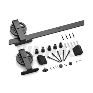 Skysen 6.6ft/2M cửa duy nhất Carbon thép bánh xe lớn cửa phần cứng Kit Top gắn Barn Door phần cứng - Product Image 3