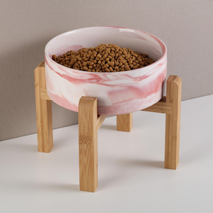 New Design Pet Food Bowl 400ml 850ml Pet Feeding With Wood <b>Stand</b> Bowl Ceramic Dog <b>Cat</b> Bowl - Product Image 4