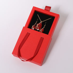 Custom Logo Luxury Drawer Ring Jewelry Box with Bag <b>Set</b> Paper Necklace Earring Gift Storage Box Jewelry Box - Product Image 3