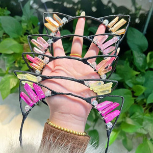 Aura Crystal Point Tiara Mermaid Raw Crystal <strong>Quartz</strong> Crown Headband for Weeding <strong>Party</strong> - Product Image 6