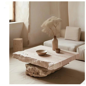 Newstar 2024 vente chaude meubles de salon Table basse Table basse en travertin Table basse en marbre chamois - Product Image 2