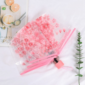 Paraguas Transparente con Logotipo Personalizado OEM, Paraguas Plegable Manual con Diseño Floral, Económico, para Regalo al por Mayor - Product Image 5