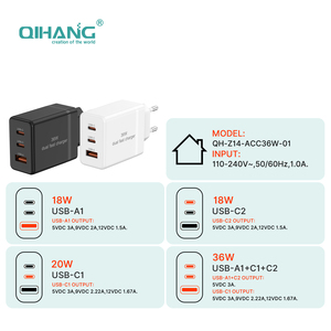 Cargador Rápido de 36W para la UE con QC3.0/PD3.0 SCP <span class=keywords><strong>GAN</strong></span> AC y Puertos Tipo-C y Protección Contra Incendios - Product Image 6