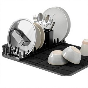 Escurridor de Platos Plegable <span class=keywords><strong>Umbra</strong></span> Udry, de Plástico, con Tapete de Microfibra, Multifuncional, Apto para Lavavajillas - Product Image 1