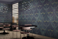 Papier Peint Mural Géométrique Vintage Vert Teal & Or, Décoration Murale Artistique pour Salon et Bar, Résistant aux Rayures et à la Décoloration