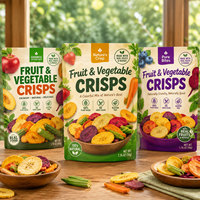 Gefreeze-droogde fruit- en groentesnacks in staande pouch, op maat bedrukt, aluminiumfolie, food grade mylar, hersluitbare notenverpakkingen