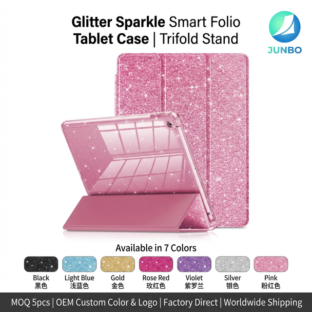 Glitter Tablet Leather PU Case for iPad 7/8/9th Generation Starry Sky Glitter for iPad 10.2 with Touch Pen Slot