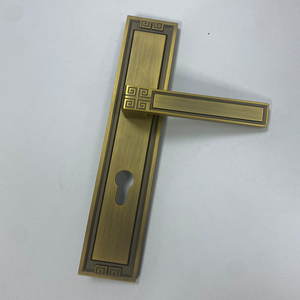 Hiện Đại Thẳng Đòn Bẩy Cửa Xử Lý Brass Nhôm Kẽm Hợp Kim Euro Phong Cách Chính Lối Vào Đảm Bảo Chất Lượng Cửa Khóa Xử Lý - Product Image 5