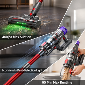 PV26 Cordless <b>Stick</b> Vacuum Cleaner 40Kpa Suction Dust Detection <b>LED</b> for Home Carpet Pet Hair - Product Image 5