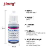 Réactif de test d'eau minérale JUBWAY 10 ml, certifié CE, logo personnalisé, en vrac, pour la détection de la pureté de l'eau potable, modèle B613
