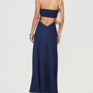 Robes longues sans bretelles bleu marine pour femmes, sur mesure OEM, pour un usage quotidien - Product Image 5