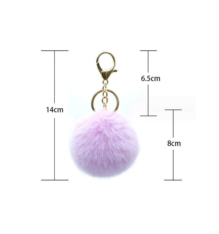 Pom Pom Keychains - Colorful Faux Rabbit Fur Ball Keyring, Soft Plush Charm For Car Keys & Handbags - View #7