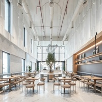 Aménagement complet de restaurant, mobilier sur mesure, design d'intérieur, présentoir commercial, comptoir de bar, décoration, rénovation de magasin