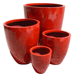 Jardinières modernes de grande taille Peinture blanche brillante en fibre de verre résistante aux UV Jardinière décorative d'extérieur en pot de fleurs toutes saisons - Product Image 2