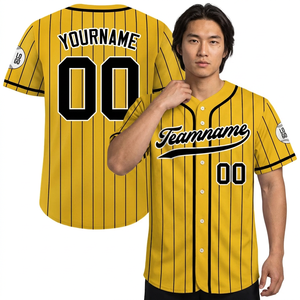 Maillot de baseball unisexe personnalisé, impression par sublimation, nom de l'équipe, logo, respirant, 100% polyester, manches courtes, toutes saisons, sport adulte - Product Image 5
