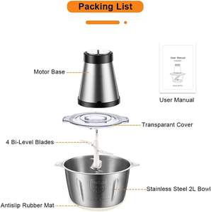 Hachoir à viande de cuisine en acier inoxydable, mini, 2L 3L, meilleur prix d'usine, vente en gros, offre spéciale - Product Image 2