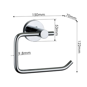 <span class=keywords><strong>Porte</strong></span>-rouleau de <span class=keywords><strong>papier</strong></span> <span class=keywords><strong>mural</strong></span> en chrome au design moderne Metalique 54081B-CR pour salle de bain et toilettes, sans couvercle - Product Image 2