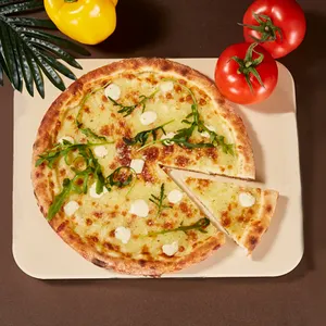 パーソナルピザ用の耐久性と安全な厚さのベーキングオーブングリルスクエアピザストーン、クリスプクラストピザ、パンのベーキングに最適