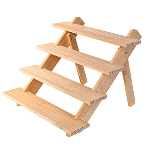 Solid Wood Jewelry Display Rack 4 Layers Stepped Desktop Storage For Earrings Bracelets <b>Necklace</b> Organization - Product Image 5