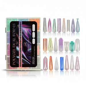 Juego de 288 <span class=keywords><strong>Uñas</strong></span> Postizas de Doble Forma Coloridas en Caja, Extensiones Rápidas para <span class=keywords><strong>Uñas</strong></span> Francesas, Moldes Modernos - Product Image 1