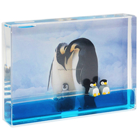 Offre Spéciale acrylique transparent Rectangle 4R image liquide flottant drôle bleu liquide cadre Photo