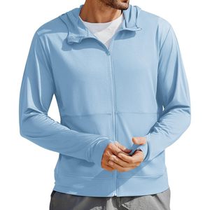 Sudadera con capucha de protección solar UPF 50+ para hombre, con cremallera completa, manga larga, ligera, con protección UV, para senderismo y pesca - Product Image 1