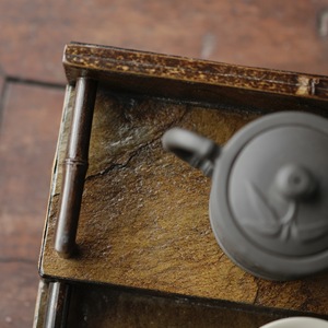 Cliff-shaped bamboo cup holder, desktop <b>tea</b> <b>set</b> organizer, Chinese <b>tea</b> ceremony accessory. - Product Image 3