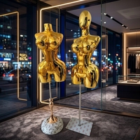 Prix de gros usine Mannequin femme demi-corps en plastique électroplaqué Marque Shining Star avec bras détachables pour présentation de vêtements