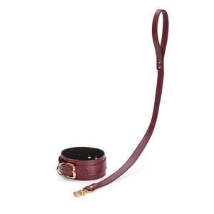 Collier et laisse en cuir bordeaux BDSM, Kit professionnel de Bondage, collier Lux d'esclave, sangle élégante, TFY-0043 - Product Image 2