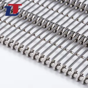 Food Processing Line Stainless Steel Eye Link Wire Mesh Conveyor Belt For Oven Suppliers