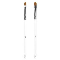Pinceau à ongles en gel UV avec logo personnalisé, manche en plastique transparent, poils en nylon, 6 #   8 #   Pinceau à ongles pour manucure en salon ou DIY
