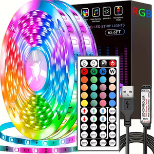 Ruban <span class=keywords><strong>LED</strong></span> avec télécommande 44 touches, 1m 5m 10m <span class=keywords><strong>20m</strong></span>, bande <span class=keywords><strong>LED</strong></span> RGB pour mur, <span class=keywords><strong>chambre</strong></span>, décoration de fête, rétroéclairage TV - Product Image 1