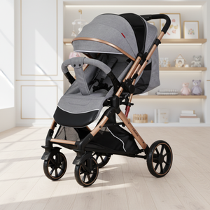 <span class=keywords><strong>Poussette</strong></span> bébé compacte de luxe pliable avec poignée réversible bidirectionnelle, légère, en métal, pour la vente en gros - Product Image 1