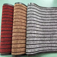 Tapis de porte rayés modernes avec dos antidérapant en PVC, sept nervures, lavables, rembourrés, en polyester