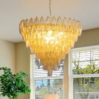 Nouveau moderne salon Villa cristal décoratif ferme passerelle lustre grand luxe verre suspension lampe éclairage